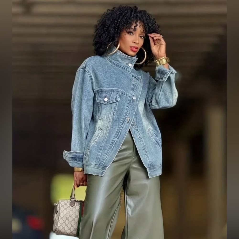 Oversized Vintage Blue Denim Jacket